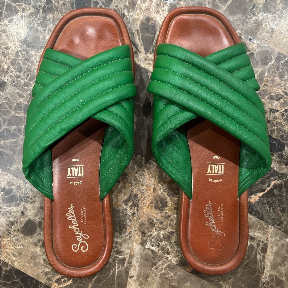 Seychelles Vibrant Green Slide Sandals